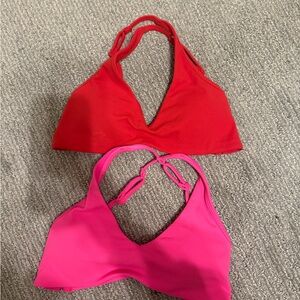 P’tula TKO Sports Bras set of 2 hot pink and red XS